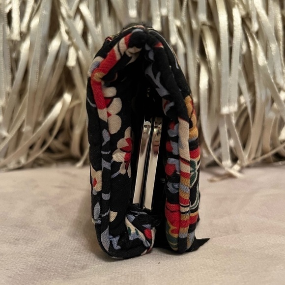 VERA BRADLEY Versailles One For The Money Wallet Black Blue Orange Floral - Picture 4 of 11